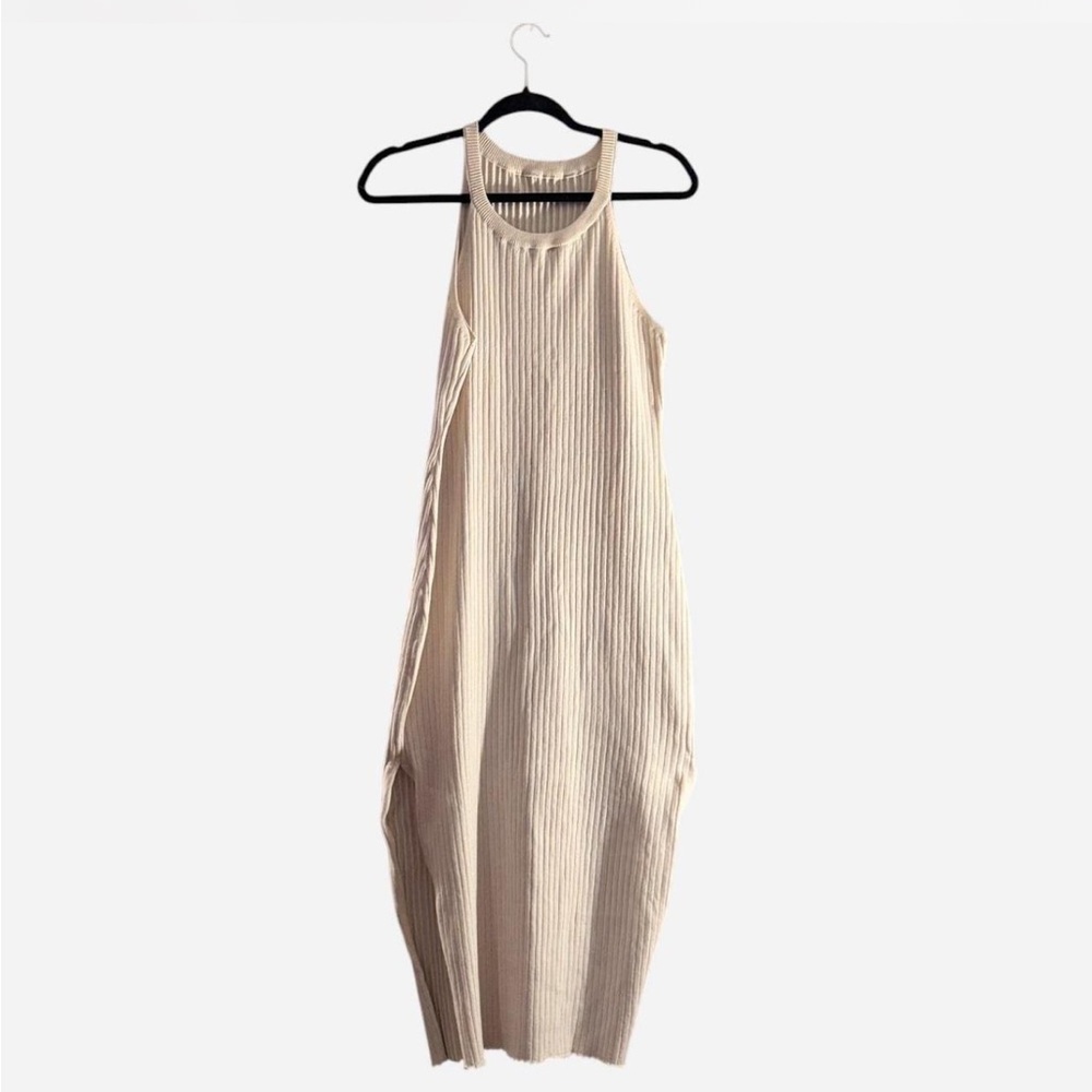 Great condition. Rib Knit Sleeveless Dress with slits on the sides.